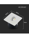 V-TAC 3W LED Луна за Стена Квадрат 3000К - 3