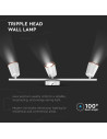 V-TAC 18W LED Тройна Спот Лампа 3000К Бяла - 218258 - 6