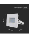 V-TAC 50W LED Прожектор Е-Series G2 Бяло Тяло 6500K - 215963 - 10