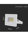 V-TAC 20W LED Прожектор Е-Series G2 Бяло Тяло 6500K - 215951 - 3