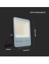 V-TAC 50W LED Прожектор G8 Черно Тяло 6400K 185 lm/W - 20452 - 7
