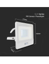 V-TAC 30W LED Прожектор PIR Сензор SAMSUNG Чип Бяло Тяло 4000K 1М Кабел - 20299 - 3