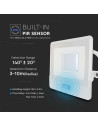 V-TAC 30W LED Прожектор PIR Сензор SAMSUNG Чип Бяло Тяло 4000K 1М Кабел - 20299 - 5