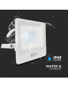 V-TAC 30W LED Прожектор PIR Сензор SAMSUNG Чип Бяло Тяло 4000K 1М Кабел - 20299 - 10