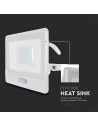 V-TAC 30W LED Прожектор PIR Сензор SAMSUNG Чип Бяло Тяло 4000K 1М Кабел - 20299 - 11