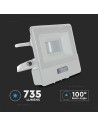 V-TAC 10W LED Прожектор PIR Сензор SAMSUNG Чип Бяло Тяло 4000K 1М Кабел - 20293 - 10