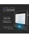 V-TAC 30W LED Прожектор PIR Сензор SAMSUNG Чип Черно Тяло 6400K 1М Кабел - 20288 - 8
