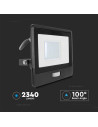 V-TAC 30W LED Прожектор PIR Сензор SAMSUNG Чип Черно Тяло 6400K 1М Кабел - 20288 - 10
