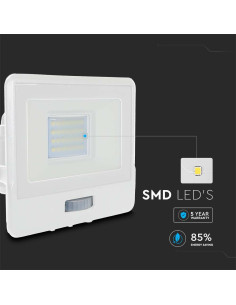 V-TAC 20W LED Прожектор PIR Сензор SAMSUNG Чип Бяло Тяло 6500K - 20273 - Цена | LEDs4economy 2