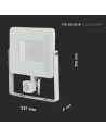 V-TAC 50W LED Прожектор Сензор SAMSUNG Чип Бяло Тяло 3000K - 466 - 7