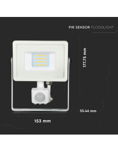 V-TAC 20W LED Прожектор Сензор SAMSUNG Чип Бяло Тяло 3000K - 448 - Цена | LEDs4economy 2