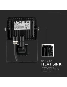 V-TAC 10W 10W LED Прожектор Със Сензор SAMSUNG ЧИП Черно Тяло 4000К - 437 - Цена | LEDs4economy 2