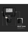 V-TAC 10W 10W LED Прожектор Със Сензор SAMSUNG ЧИП Черно Тяло 4000К - 437 - 2