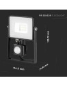 V-TAC 10W LED Прожектор Сензор SAMSUNG Чип Черно Тяло 3000K - 436 - 14