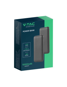 V-TAC 10000mah Външна Батерия 2A 30см Тип C Кабел Черно - 23036 - Цена | LEDs4economy 2