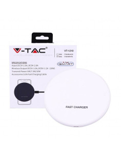 V-TAC Безжично Зарядно 5A Бързо Зареждане Кръг Бяло - 7709 - Цена | LEDs4economy 2