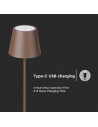 V-TAC 4W LED Лампион Презаредим Кафяв 3000 IP54 - 7008 - 3