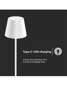 V-TAC 4W LED Лампион Презаредим Бял 3000 IP54 - 7007 - Цена | LEDs4economy 2