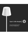 V-TAC 4W LED Лампион Презаредим Бял 3000 IP54 - 7007 - 2