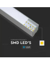 V-TAC LED Линейно Осветление SAMSUNG Чип 40W Висящо Сребърно Тяло 4000К 1200x35x67mm - 21375 - 6