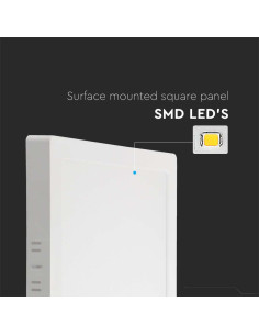V-TAC 12W LED Панел Външен Монтаж Квадрат 4000К - 10496 - Цена | LEDs4economy 2