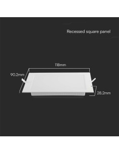 V-TAC 3W LED Backlit Панел Квадрат 3000К - 10477 - Цена | LEDs4economy 2