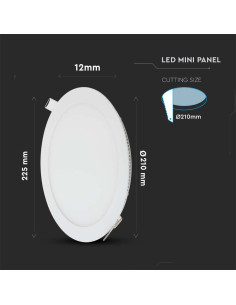 V-TAC 18W LED Premium Панел Кръг 3000K - 214860 - Цена | LEDs4economy 2