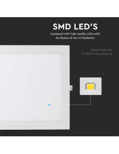V-TAC 36W LED Premium Панел Квадрат 6400K - Цена | LEDs4economy 2