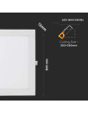 V-TAC 36W LED Premium Панел Квадрат 6400K - 6