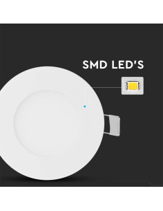 V-TAC 3W LED Premium Панел Кръг 6400K - 216294 - Цена | LEDs4economy 2