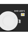 V-TAC 3W LED Premium Панел Кръг 6400K - 216294 - 2