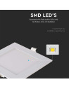 V-TAC 12W LED Premium Панел Квадрат 6400K - 214868 - 2