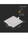 V-TAC 6W LED Premium Панел Квадрат 6400K - 214865 - 7