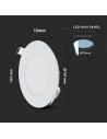 V-TAC 6W LED Premium Панел Кръг 6400K - 214856 - 6