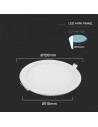 V-TAC 6W LED Premium Панел Кръг 3000K - 214854 - 3