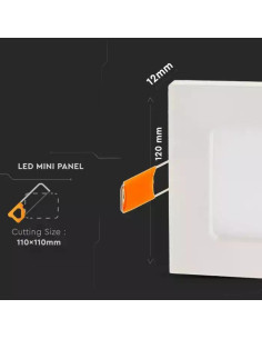V-TAC 6W LED Premium Панел Квадрат Топло Бяла Светлина - 4863 - Цена | LEDs4economy 2