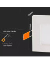 V-TAC 6W LED Premium Панел Квадрат Топло Бяла Светлина - 4863 - 2