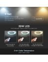 V-TAC 45W LED Тяло/Вентилатор Дистанционно 3в1 AC Мотор Син Ринг - 217934 - 8