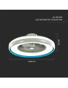 V-TAC 45W LED Тяло/Вентилатор Дистанционно 3в1 AC Мотор Син Ринг - 217934 - 4