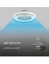 V-TAC 45W LED Тяло/Вентилатор Дистанционно 3в1 AC Мотор Син Ринг - 217934 - 3
