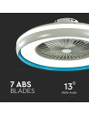 V-TAC 45W LED Тяло/Вентилатор Дистанционно 3в1 AC Мотор Син Ринг - 217934 - 7