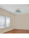 V-TAC 45W LED Тяло/Вентилатор Дистанционно 3в1 AC Мотор Син Ринг - 217934 - 10