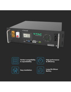 V-TAC 5.12kWh LiFePO4 Батерия за Шкаф 51.2V CEI-021 - 11377 - Цена | LEDs4economy 2