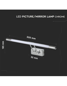 V-TAC 8W LED Лампа за Картина Хром 3000К ф500 - 213985 - Цена | LEDs4economy 2