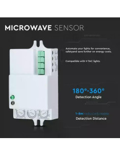V-TAC Микровълнов Датчик за Движение - 5078 - Цена | LEDs4economy 2