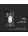 V-TAC E27 Стенен Аплик Черен Цилиндър PC Прозрачен IP44 - 10417 - 5