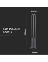 V-TAC 10W LED Наземна Лампа Черно Тяло 80см 5000К - 128333 - 2