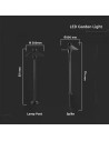 V-TAC 7W Тяло Стойка/Колче IP65 Черно Тяло 6400К - 20318 - 3