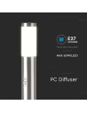 V-TAC Е27 Градинска Лампа 80cm PIR Сензор Неръждавейка Сатен Никел IP44 - 8960 - 6