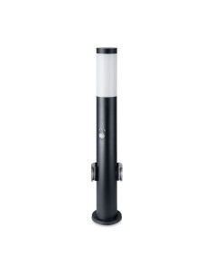 V-TAC Е27 Градинска Лампа 60cm PIR Сензор + 2 Контакта Неръждавейка Черен IP44 - 8979 - Цена | LEDs4economy